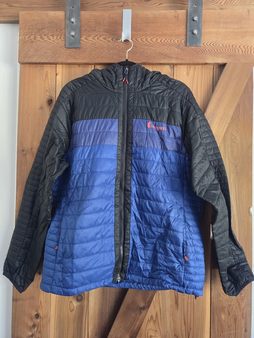 Cotopaxi Blue & Black  Hooded Puffer Jacket